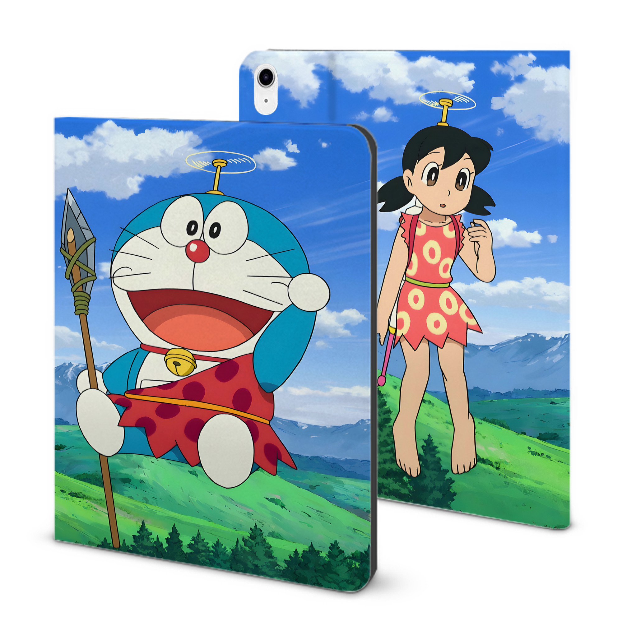 （画像用） ドラえもん Doraemon IPad ケース ブック型 PUレザー TPU 耐衝撃 軽量 薄型 ペン収納なし 全面保護 IPad 各モデル対応
